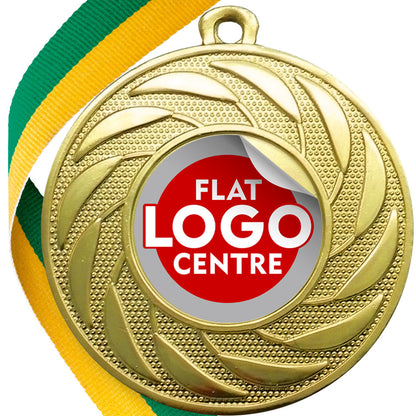 Spinner Design Medal flat centre - MINIMUM ORDER 100