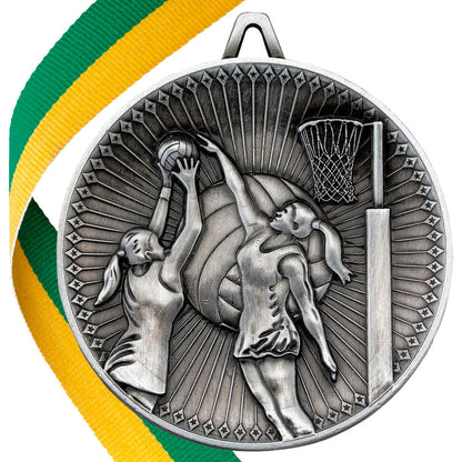 Netball Antique 60mm Medal