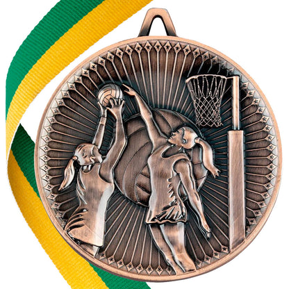 Netball Antique 60mm Medal
