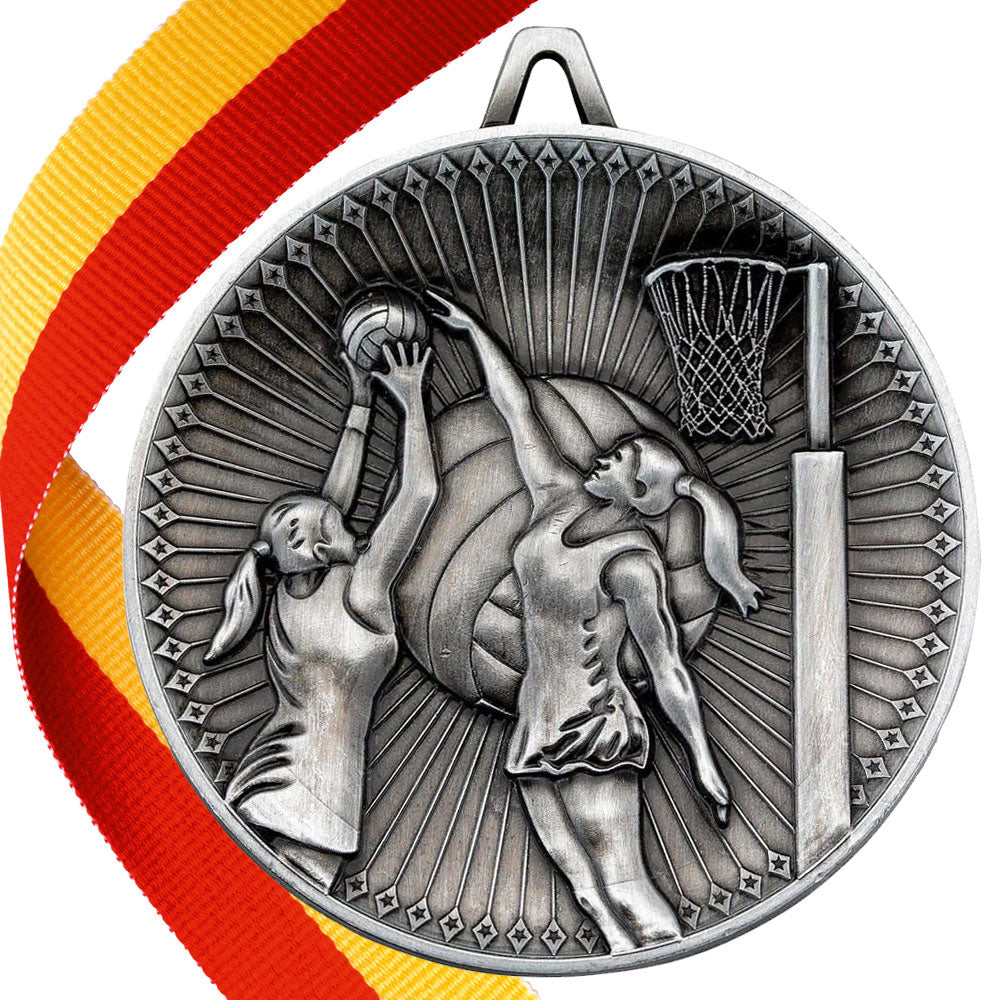 Netball Antique 60mm Medal