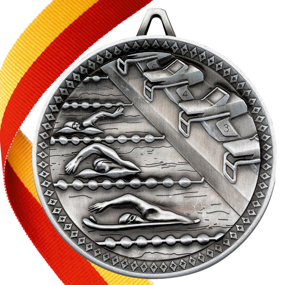 Swimming Antique 60mm Medal