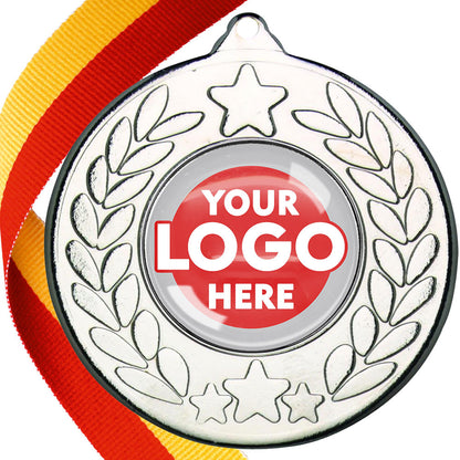 The Glossy 50mm Classic Star Medal on a Ribbon MINIMUM ORDER 100