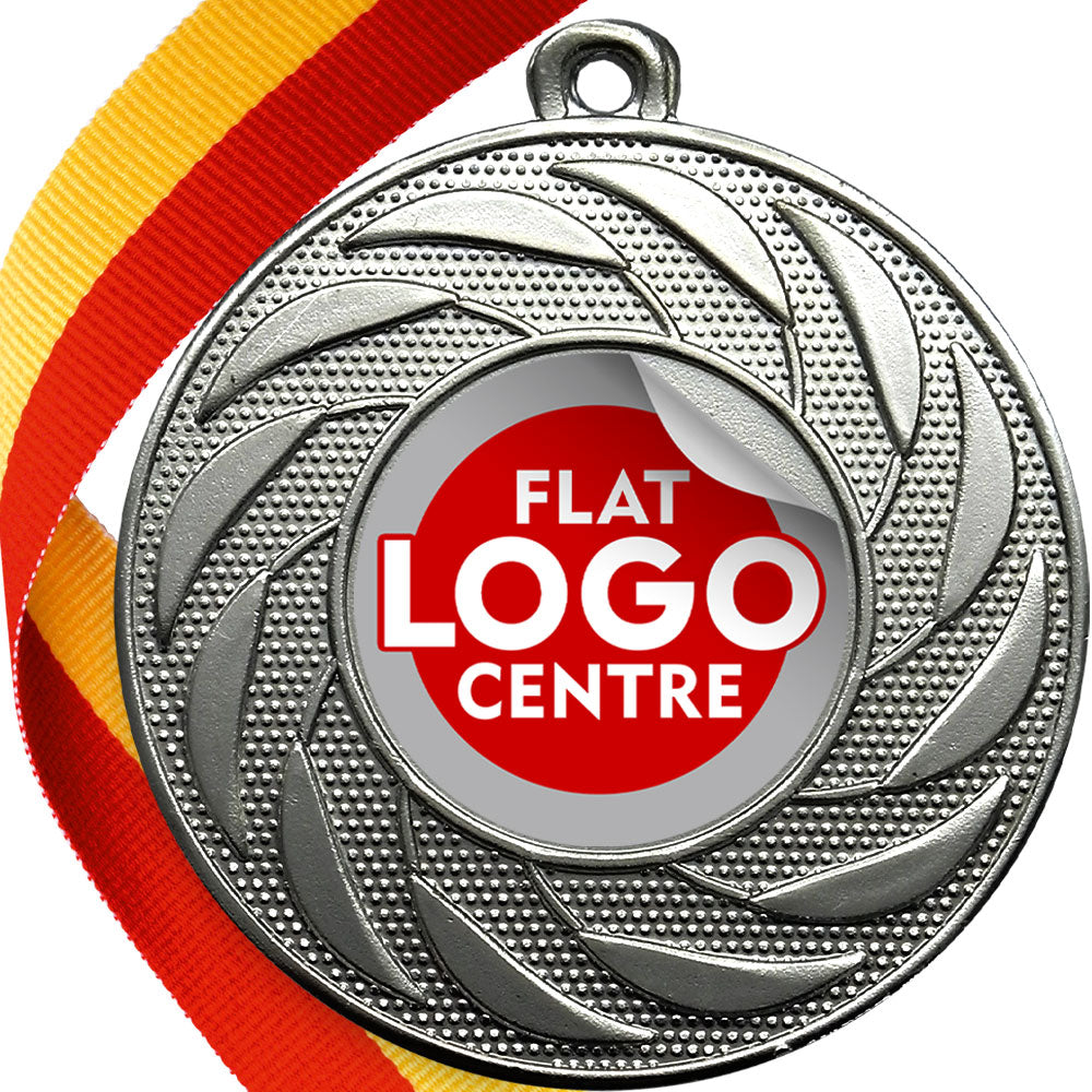Spinner Design Medal flat centre - MINIMUM ORDER 100