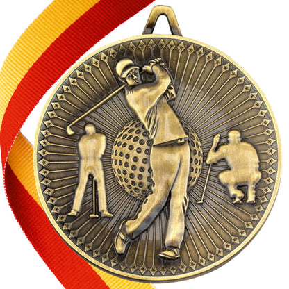 Golf Antique Style 60mm Medal