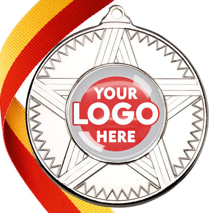 50mm Striped Star Design Medals on Ribbons