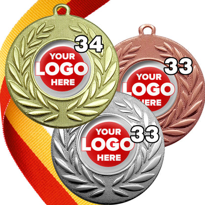 Classic Wreath Medals Domed - MINIMUM ORDER 100