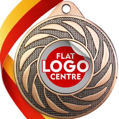 Spinner Design Medal flat centre - MINIMUM ORDER 100
