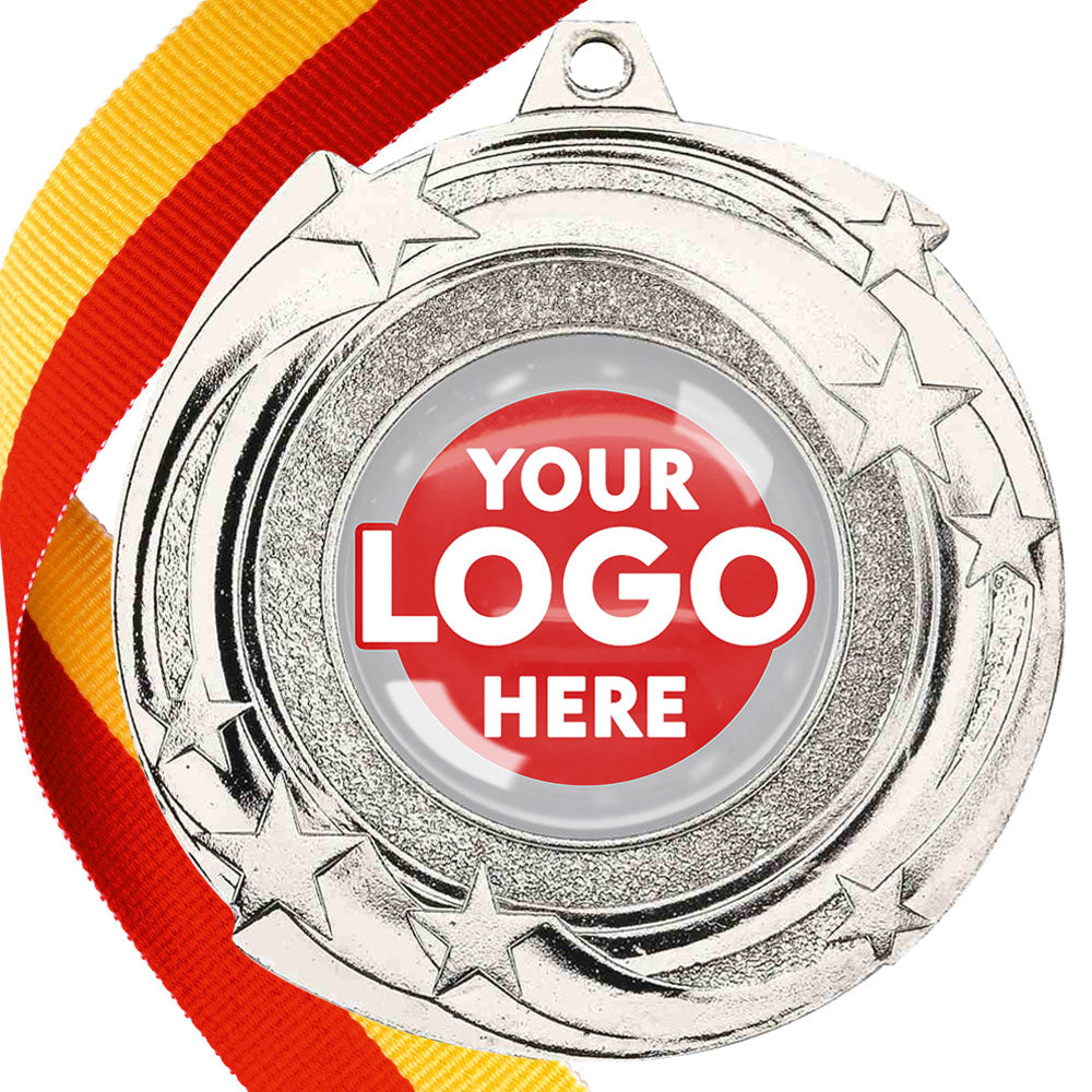 The Glossy Gel 50mm Orbital Medal on a Ribbon