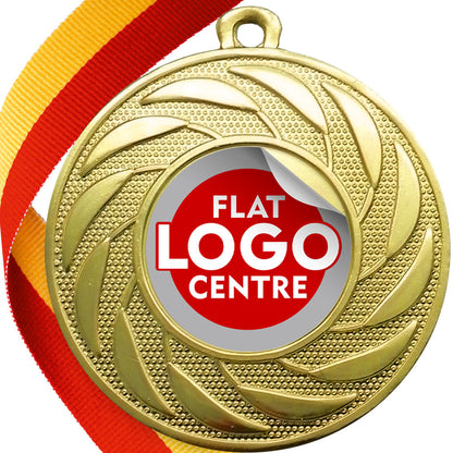 Spinner Design Medal flat centre - MINIMUM ORDER 100