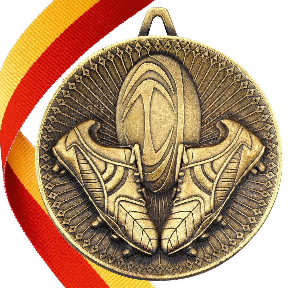 Rugby Antique Style 60mm Medal BW Trophies