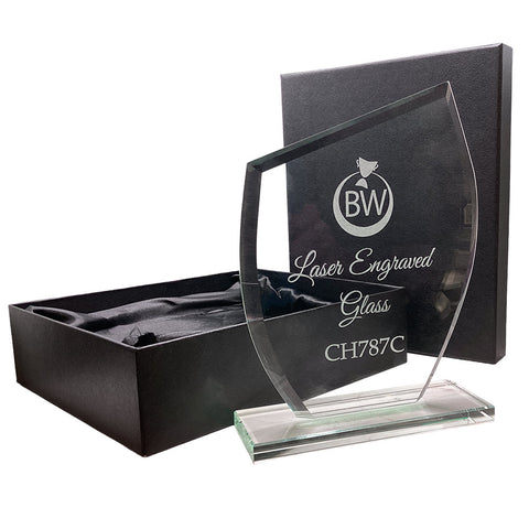 Stylish Clear Glass Gift/Award with Bevelled Edges (CH787C)