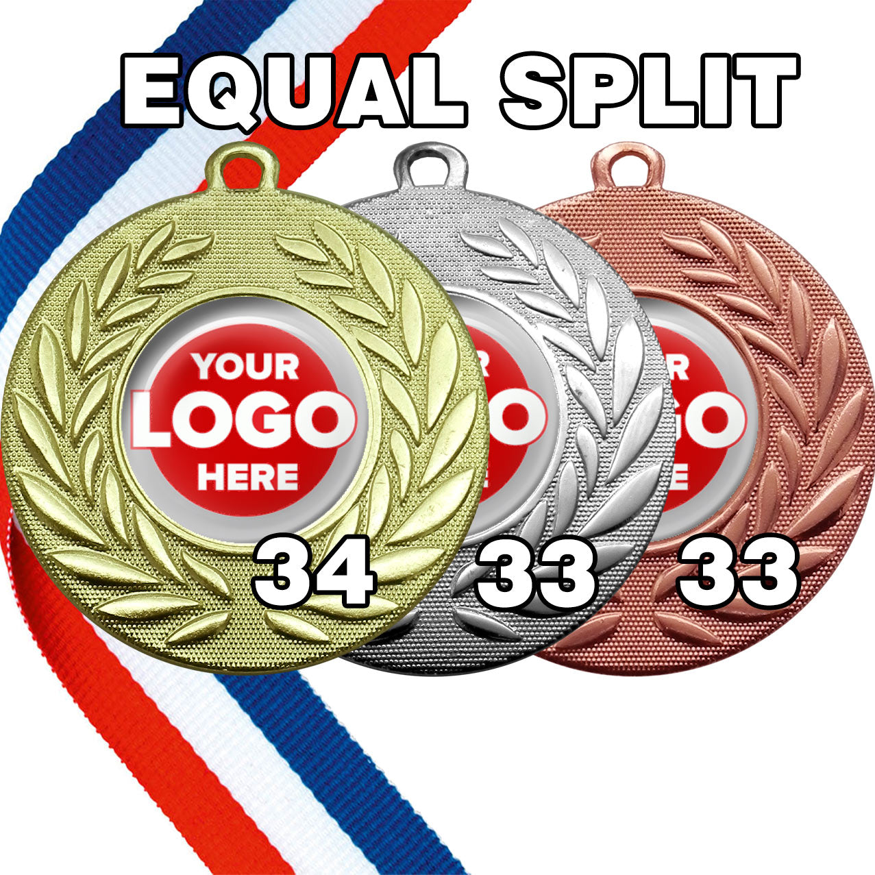 Classic Wreath Medals Domed - MINIMUM ORDER 100