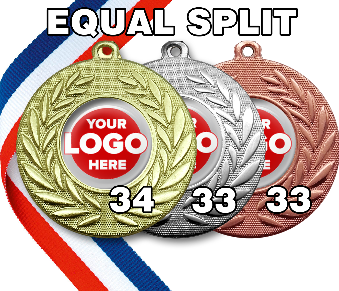 Classic Wreath Medals Domed - MINIMUM ORDER 100
