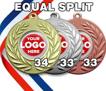 Classic Wreath Medals Domed - MINIMUM ORDER 100
