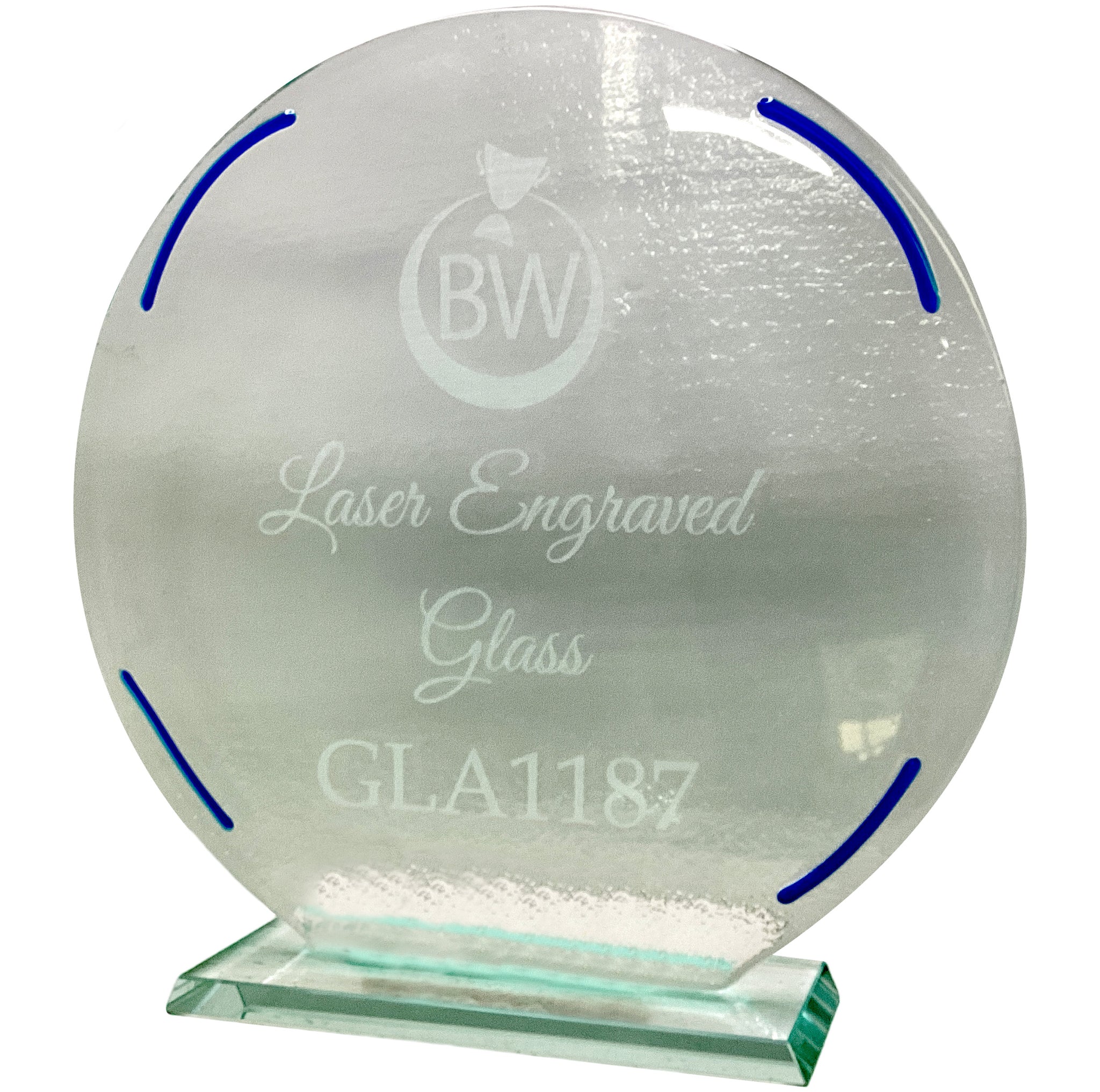 Large Circular Laser Engraved Jade Glass (GLA1187)