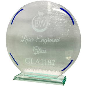 Large Circular Laser Engraved Jade Glass (GLA1187)