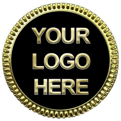 Personalised Steel Pin Badge with Domed Insert (Gold or Silver) - 30mm