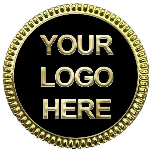 Personalised Steel Pin Badge with Domed Insert (Gold or Silver) - 30mm