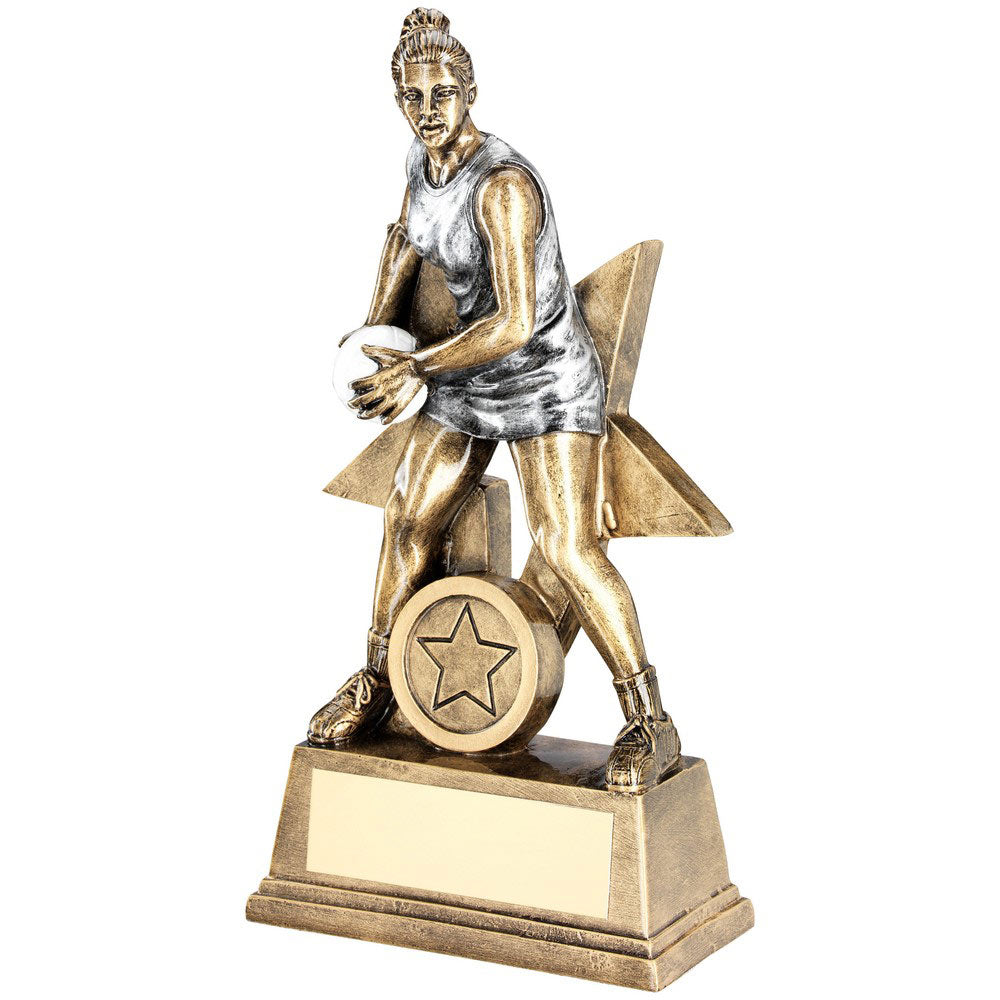Gold/Silver Female Netball Resin Award (JR16-RF180)