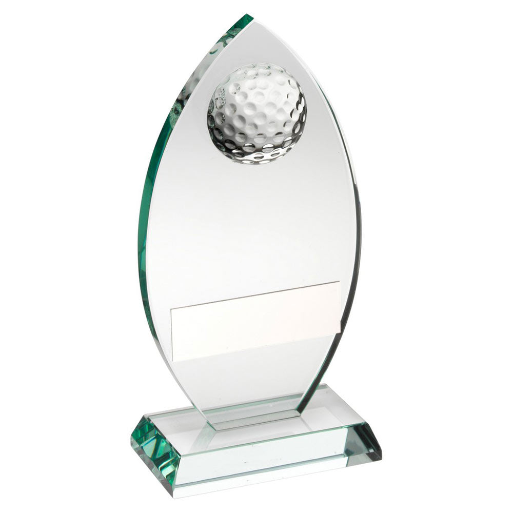 Arched Jade Glass Golf Ball Award