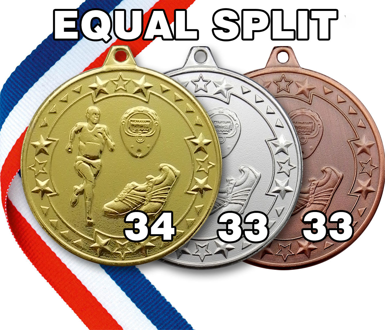 Running 50mm Embossed Medals - MINIMUM ORDER 100