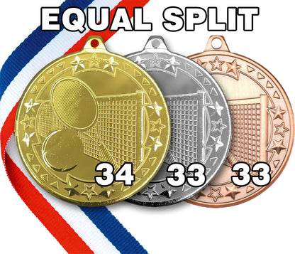 Tennis 50mm Embossed Medals - MINIMUM ORDER 100