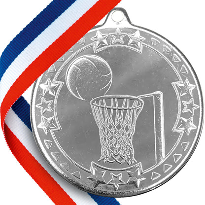 Netball 50mm Embossed Medals - MINIMUM ORDER 100