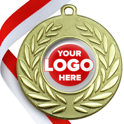 50mm Classic Wreath Medal on a Ribbon