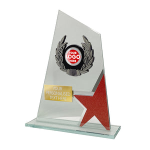 Stylish Glass Award With a Red Star Theme (RB5B)