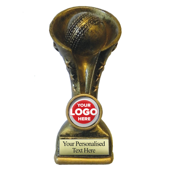 Gold Cricket Ball Resin Cone Trophy (3 sizes)