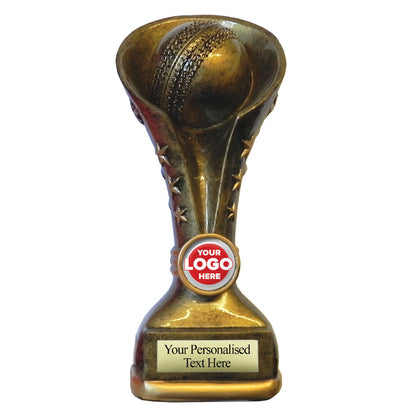 Gold Cricket Ball Resin Cone Trophy (3 sizes)