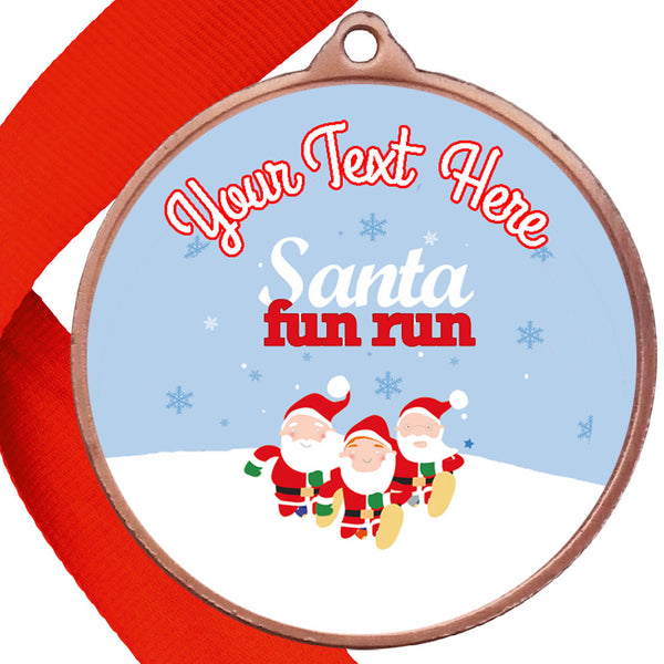Santa Fun Run GBP Medals Snow Design