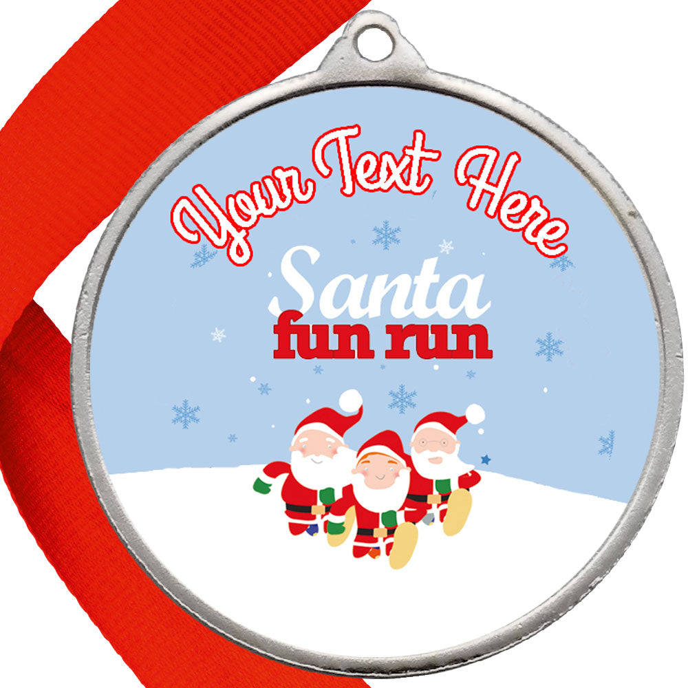 Santa Fun Run GBP Medals Snow Design