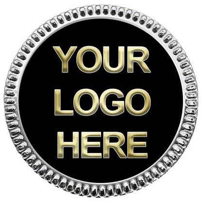 Personalised Steel Pin Badge with Domed Insert (Gold or Silver) - 30mm
