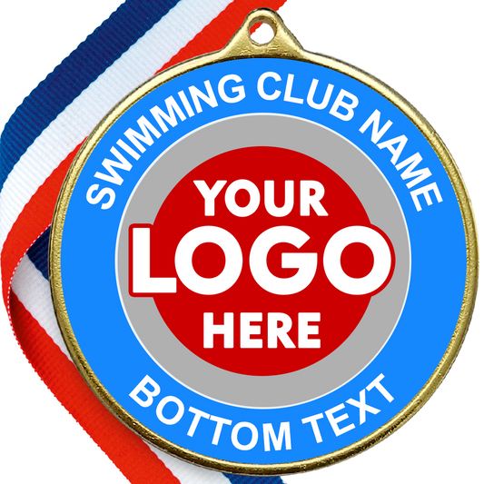 Double sided Swimming Medal - Gold