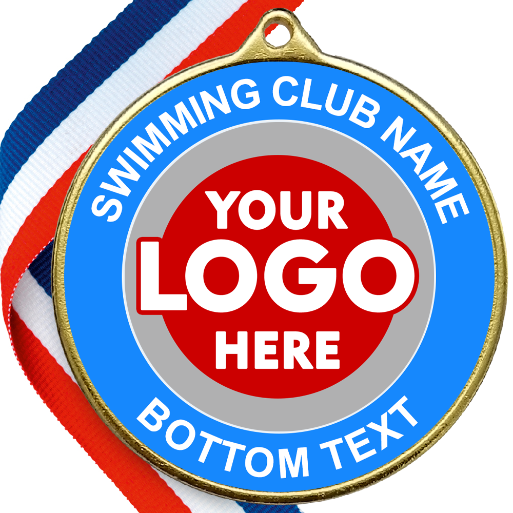 Double sided Swimming Medal - Gold