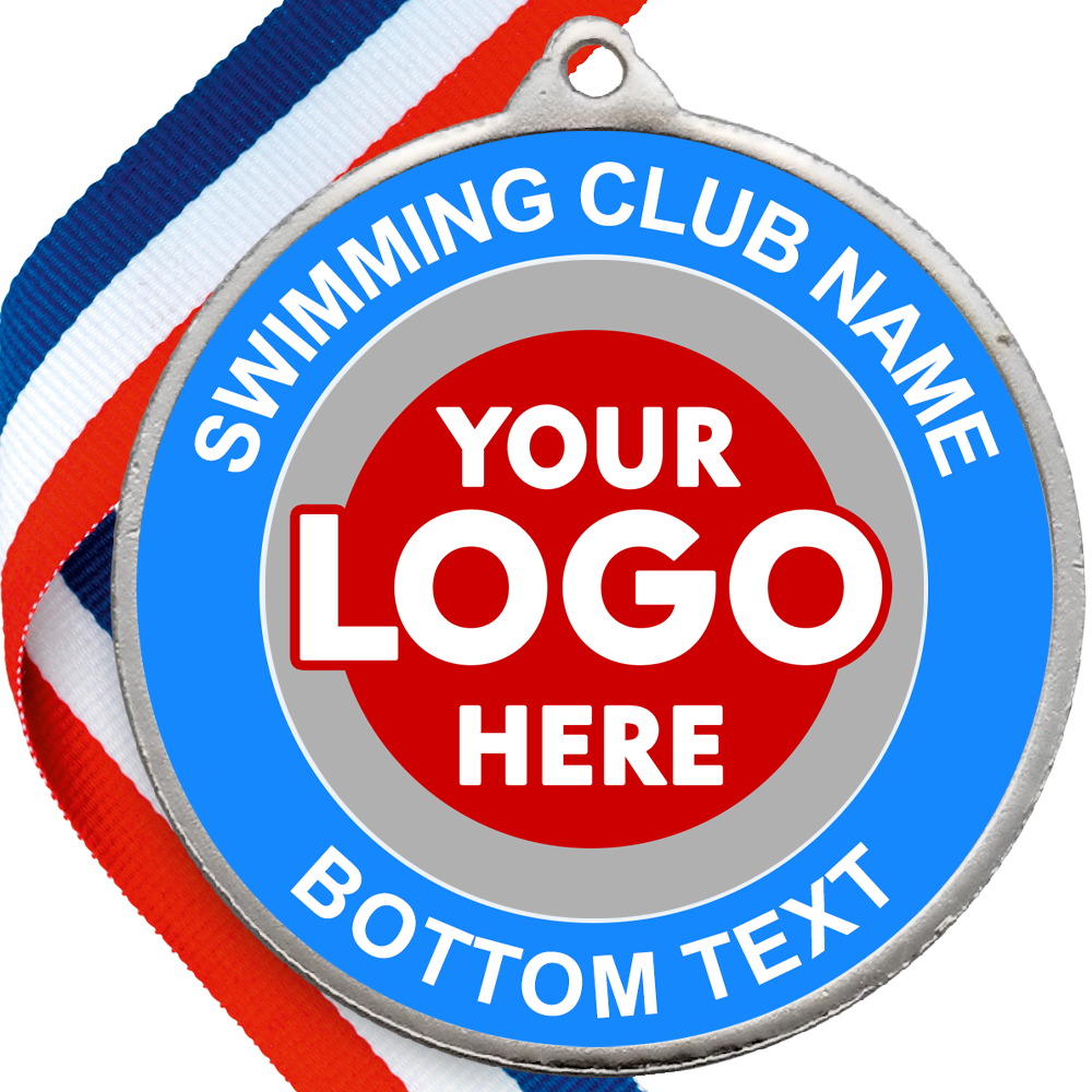 Double sided Swimming Medal - Silver