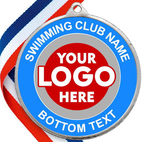 Double sided Swimming Medal - Silver