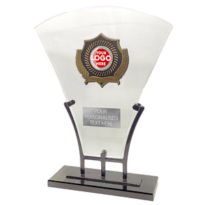 Glass Award with Metal Stand (T0890)