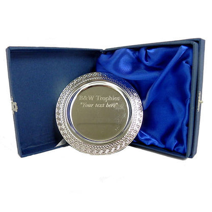 Aztec Design Engraved Salver (Plate) - 4 inch/6 inch