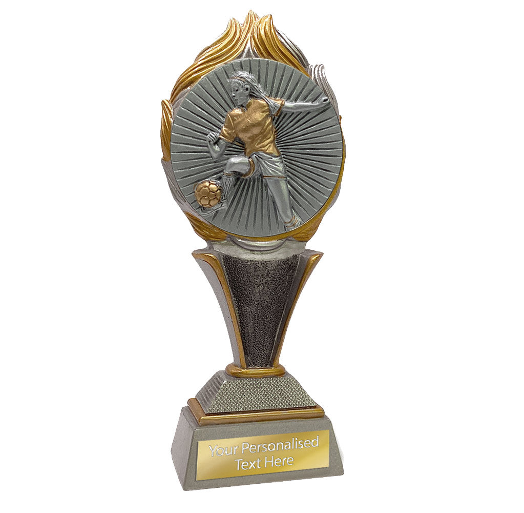 Women's Football Torch Resin Award Silver&Gold (FG123)