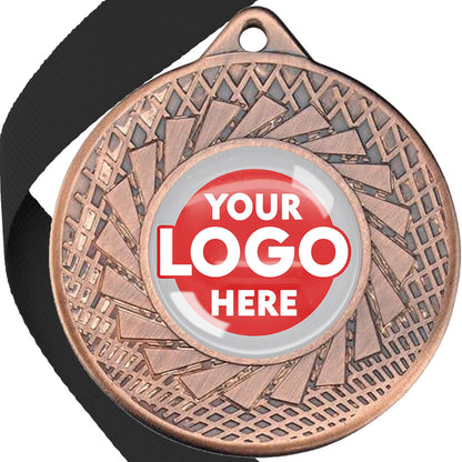 50mm Blade Design Wreath Medals on Ribbons