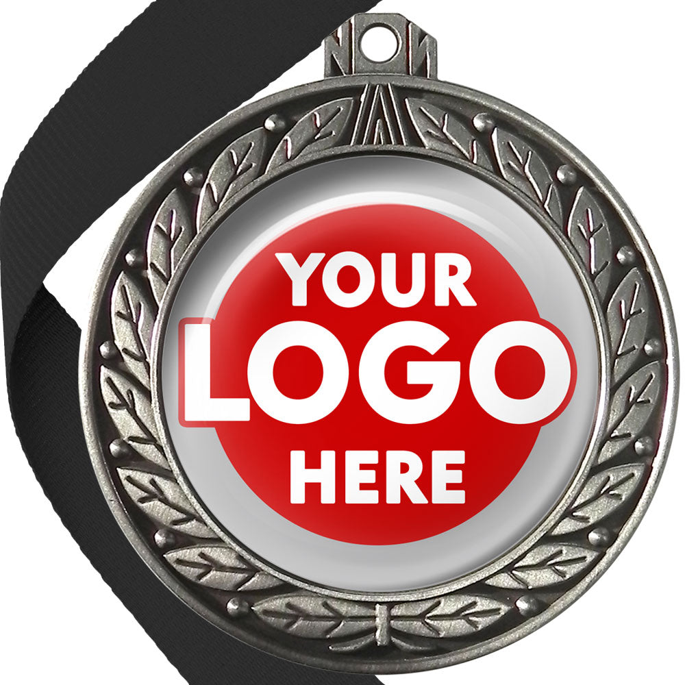 70mm Deluxe Antique Medal on a Ribbon (Laurel Leaf) MJ1070