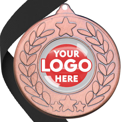 The Glossy 50mm Classic Star Medal on a Ribbon MINIMUM ORDER 100