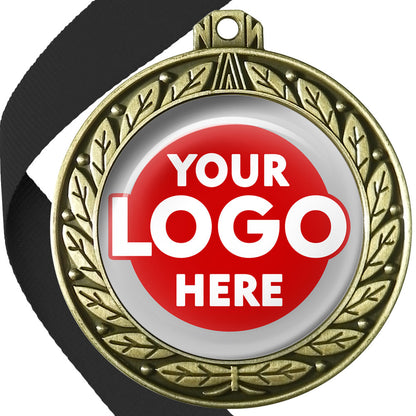 70mm Deluxe Antique Medal on a Ribbon (Laurel Leaf) MJ1070