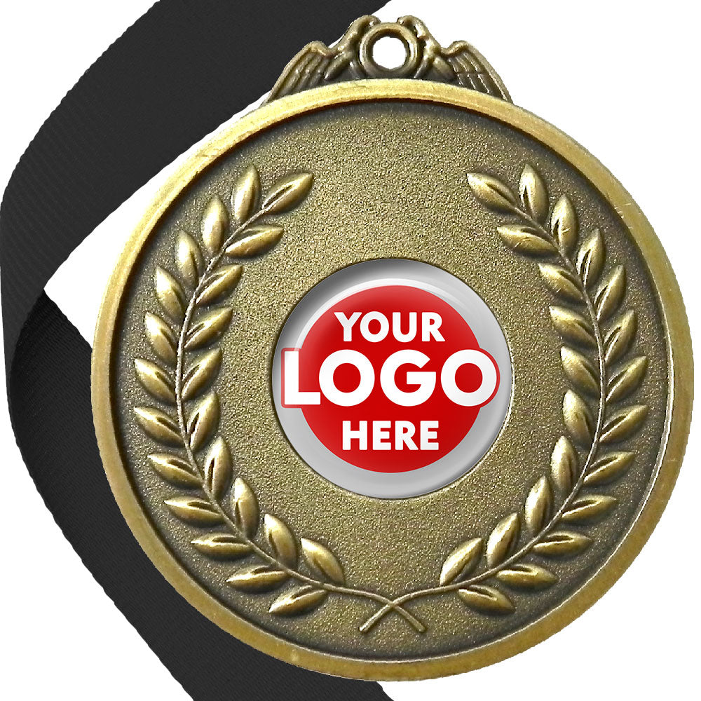 65mm Antique Laurel Wreath Medal On A Ribbon (MJ1065)