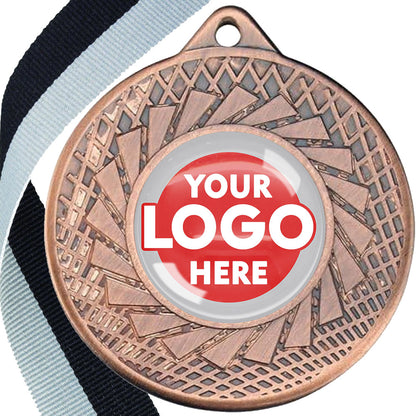 50mm Blade Design Wreath Medals on Ribbons