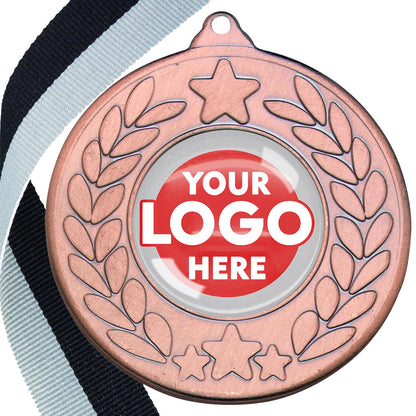 The Glossy 50mm Classic Star Medal on a Ribbon MINIMUM ORDER 100