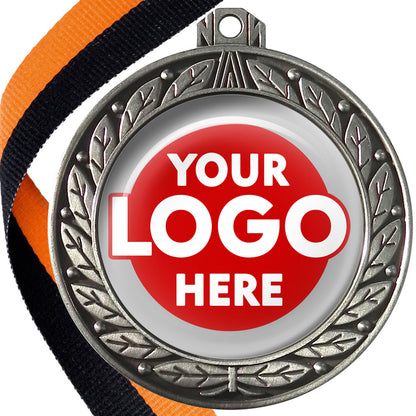 70mm Deluxe Antique Medal on a Ribbon (Laurel Leaf) MJ1070