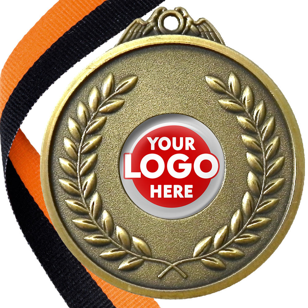 65mm Antique Laurel Wreath Medal On A Ribbon (MJ1065)